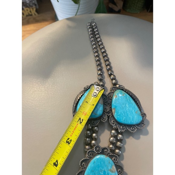 ONE OF THE MOST LUXURIOUS VINTAGE NATIVE AMERICAN NAVAJO TURQUOISE STERLING SILV - Picture 13 of 13